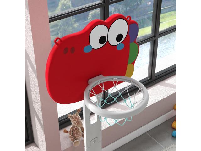 5-in-1 Kids Basketball Hoop, Toddler Sports Activity Center, 5 Level Adjustable Height Basketball Goal with Soccer, Golf, Ring Toss & Throw Ball...