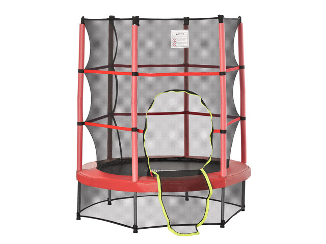 5FT Kids Trampoline with Enclosure Net, Springless Design, Safety Pad and Steel Frame for Indoor Outdoor, Toddler Round Bouncer for Age 3 to 6...