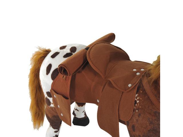 Sound-Making Ride On Horse for Toddlers 3-5, with Neighing and Galloping Sound, Stuffed Animal Horse Toy for Kids with Padding, Soft Feel, Brown