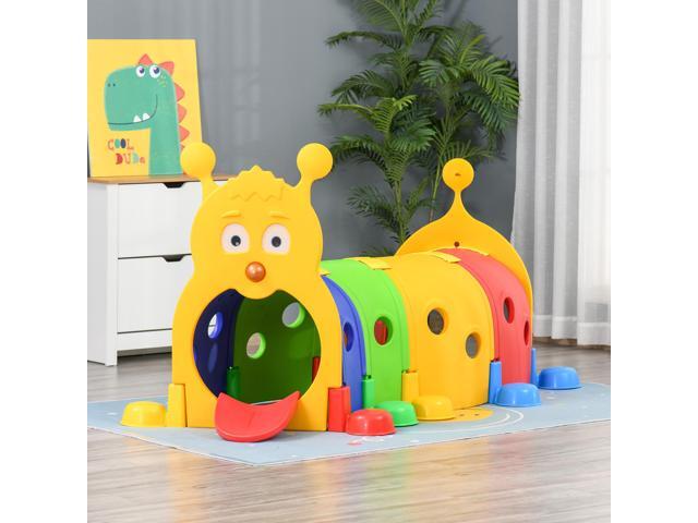 Caterpillar Tunnel for Kids, Outdoor Indoor Climb and Crawl Through, Play Equipment for Toddler 3-6, 4 Sections, for Daycare, Preschool,...