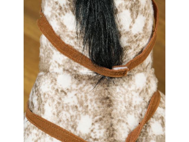 Ride on Horse, Riding Horse with Neighing Sound, Saddle, Stirrups, Ride on Animal for Kids Boys Girls 3-8 Years Old, Brown