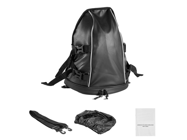 Motorcycle Tail Bag, 10 L Motorcycle Rear Seat Bag with Waterproof Rain Cover, Outdoor Sports Motorbike Luggage Storage Trunk Rack Backpack Handbag...