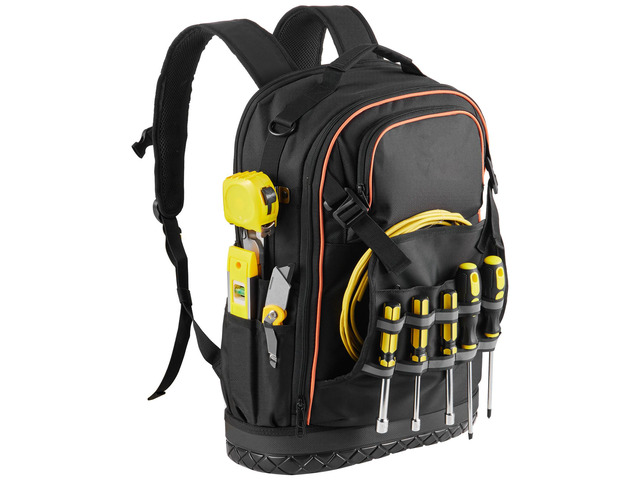 Tool Backpack with Tools 65 Pockets Tear-resistant Jobsite Backpack