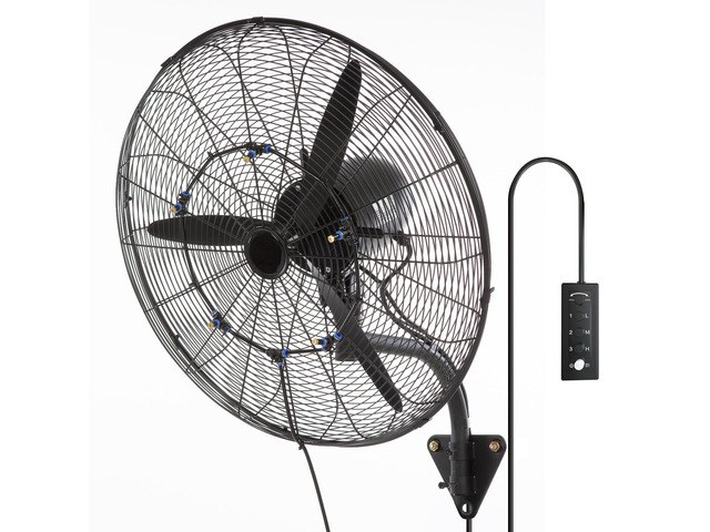 Wall-Mount Misting Fan, 24 Inch, 3-speed High Velocity Max. 7000 CFM, Waterproof Oscillating Industrial Wall Fan, Commercial or Residential for...