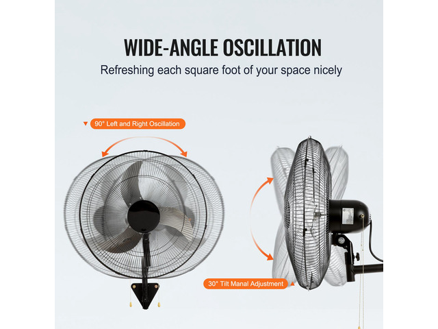 Wall Mount Fan, 2 PCS 20 inch Oscillating, 3-speed High Velocity Max. 4000 CFM Industrial Wall Fan for Indoor, Commercial, Residential, Warehouse,...