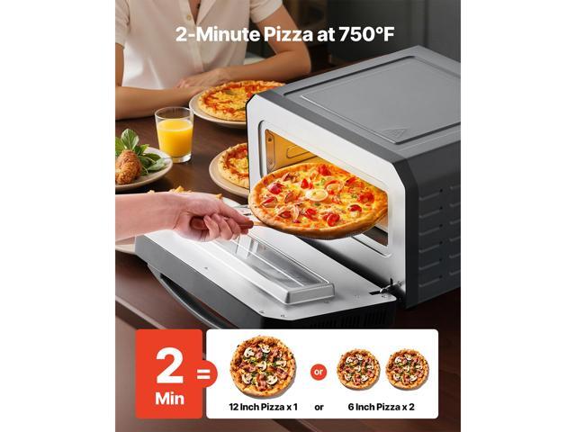12 Inch Electric Pizza Oven with Pizza Stone 750 Max Temp Pizza Maker