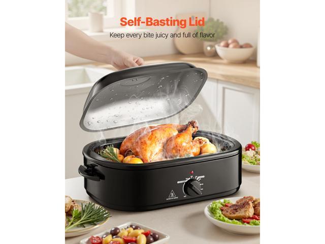 Electric Roaster Oven 18QT Electric Turkey Roaster with Self-Basting Lid
