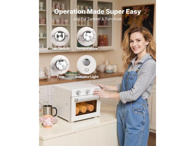 Sublimation Oven Machine, 26 Qt, Fits 40oz Tumblers, with 1 Heat Air Gun, 50 Shrink Films, 1 Tape and 2 Heat Gloves, 360° Turbo Convection for...