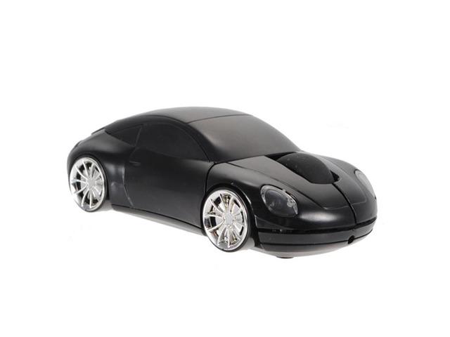 2.4G Wireless Mouse Car Mouse Car Shape Ergonomic Optical Cordless Mice with USB Receiver Mause for PC Office Black