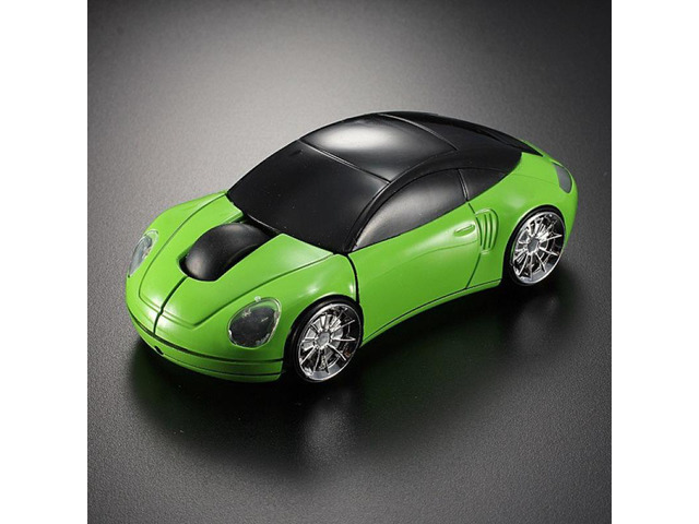 2.4G Wireless Mouse Car Mouse Car Shape Ergonomic Optical Cordless Mice with USB Receiver Mause for PC Office Green