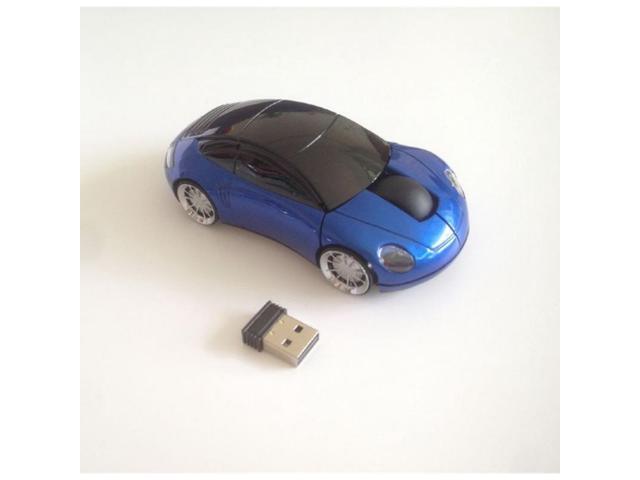 2.4G Wireless Mouse Car Mouse Car Shape Ergonomic Optical Cordless Mice with USB Receiver Mause for PC Office Blue