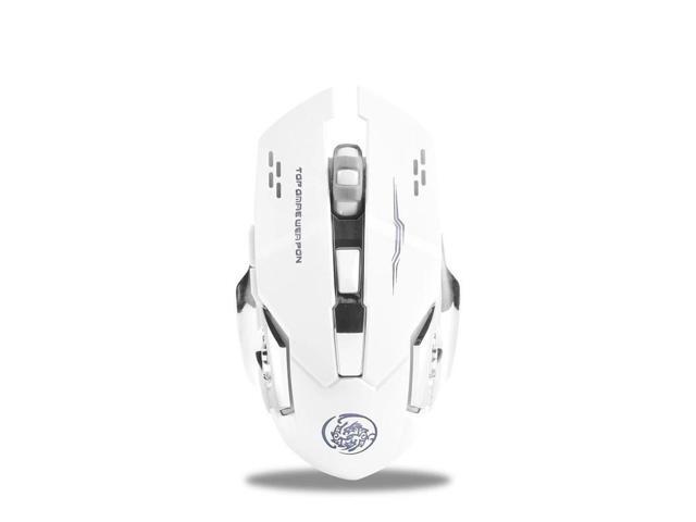 Wireless Mouse 2.4G Silent Rechargeable USB Mechanical E-Sports Backlight Mouse White