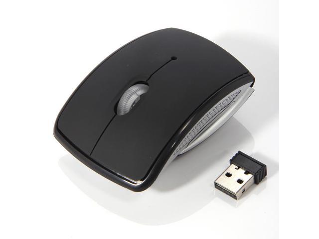 Arc 2.4G Wireless Folding Mouse Cordless Mice USB Foldable Receivers Games Computer Laptop Accessory Black