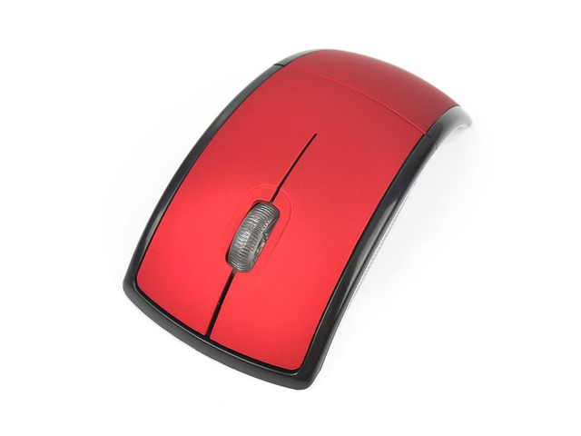 Arc 2.4G Wireless Folding Mouse Cordless Mice USB Foldable Receivers Games Computer Laptop Accessory Red