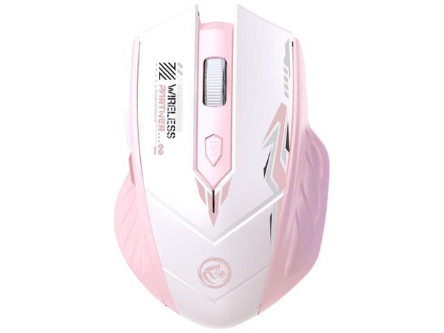 Bluetooth Mouse 2.4G USB Dual Mode Gaming Computer Rechargeable Wireless Mouse Pink