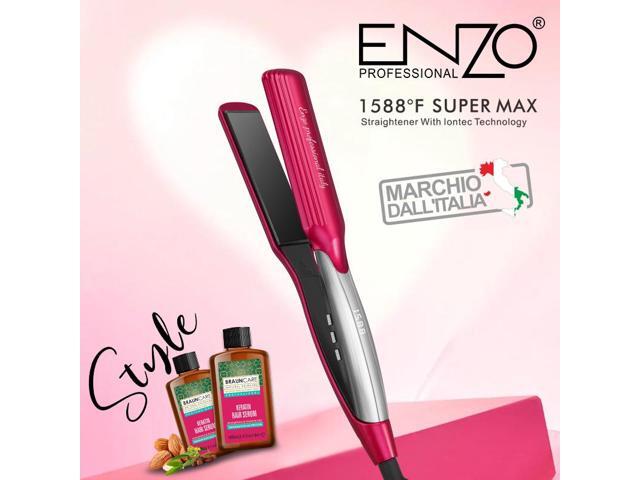 New salon-grade keratin hair straightener with heated side panel