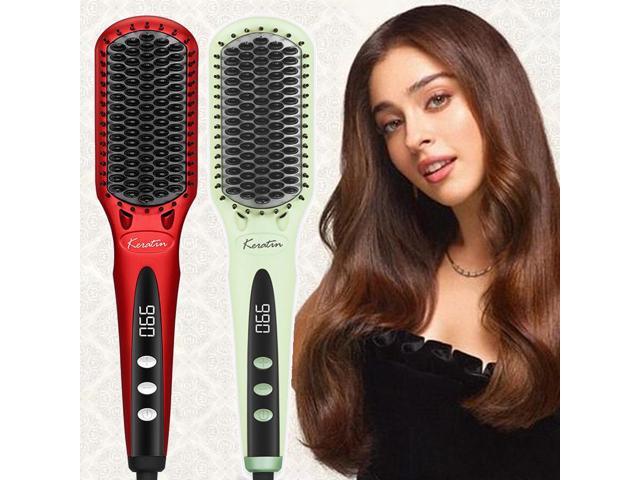 Negative ion hair straightener/curler comb that won't damage your hair - salon hair brush