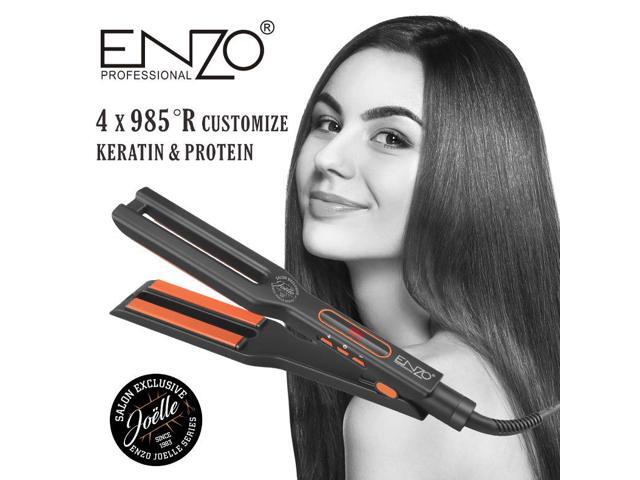 Salon/Hair Salon Travel Portable Double-Plate Hair Straightener with Negative Ions - Black for Wet and Dry Use