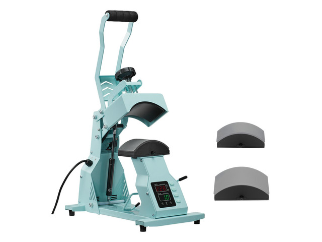Hat Heat Press Machine for Caps Hat Press with 2pcs Platens for HTV Green