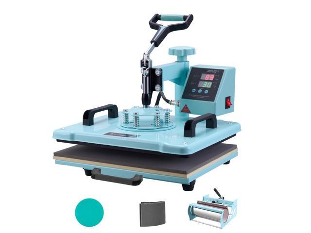 Heat Press Machine 12x15 in 5 in 1 with 30oz Tumbler Press T-Shirts Mint Green