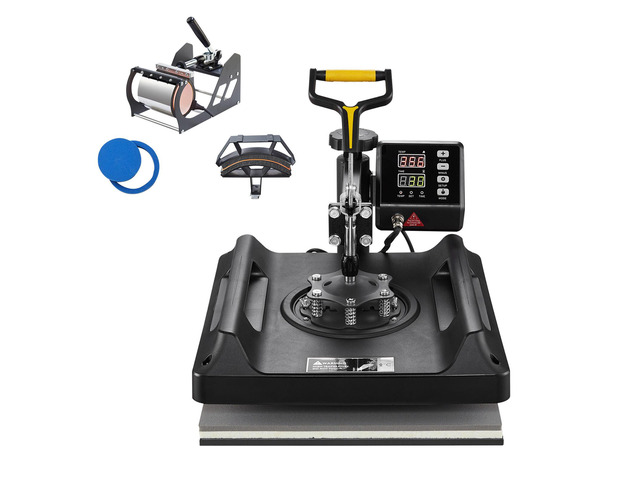 Heat Press Machine Sublimation Machine 15 x 15 Inch 8 In 1 Heat Press Set Black