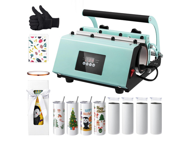Tumbler Heat Press Machine and Sublimation Tumblers, Tumbler Press Set with 8pcs 20OZ Blank Tumblers, Mug Press Cup Press for 11-30oz Tumblers Mug,...