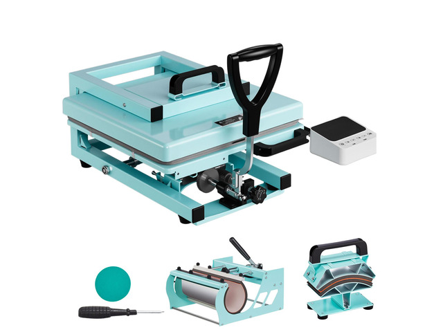 Hybrid Heat Press, 15 x 15 inch, 5-in-1 Multifunction, Heat Up Fast and Even, All-New Patented Design, Easy to Control, Sublimation Press Machine...