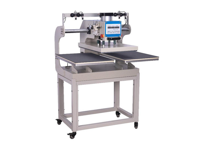16x24 pneumatic up sliding dual platen heat press machine with infrared positioning