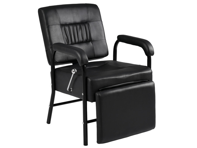 Shampoo Chair with Footrest for Salon, Reclining Salon Chair for Barber & Hair Stylist Chair, Controled Recline Spa Beauty Equipment, Black