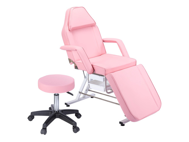 Massage Salon Tattoo Chair with Two Trays Esthetician Bed with Hydraulic Stool,Multi-Purpose 3-Section Facial Bed Table, Adjustable Beauty Barber...