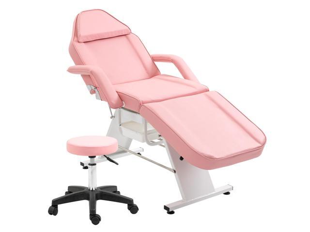 Massage Salon Tattoo Chair with Two Trays Esthetician Bed with Hydraulic Stool,Multi-Purpose 3-Section Facial Bed Table, Adjustable Beauty Barber...
