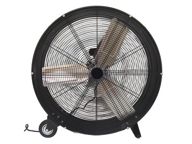 30in. High Velocity Drum Fan, 2 speed, Heavy-duty Metal Construction, Pure Copper Wiring Motor, Powerful Airflow, Aluminum blades, Black Powder...