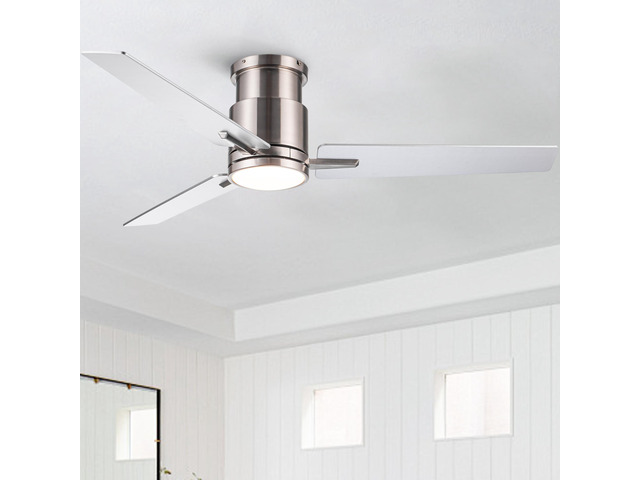 52' Brushed Nickel Lowe Profile Ceiling Fan with Light