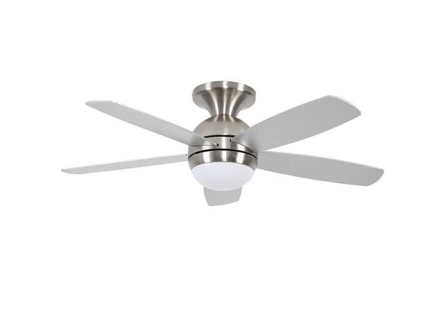 52 Inch 5 PCS Plywood Reversible Blades Ceiling Fan With Light Kit 3 Color , LED, DC 6 Speed,Remote Control Ceiling Fan for Patio Living Room,...