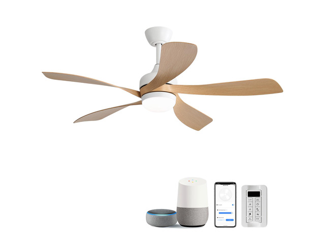 45 Inch Smart Ceiling Fan with Light 18W Tri Color Dimmable LED Alexa APP Control Quiet Reversible Motor Memory Function Timer