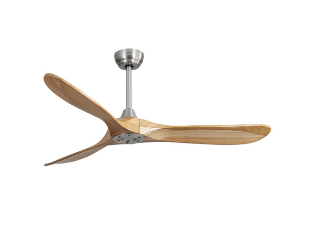 60 Inch Outdoor Ceiling Fan Without Light 3 Solid Wood Blade with DC Motor Remote Control