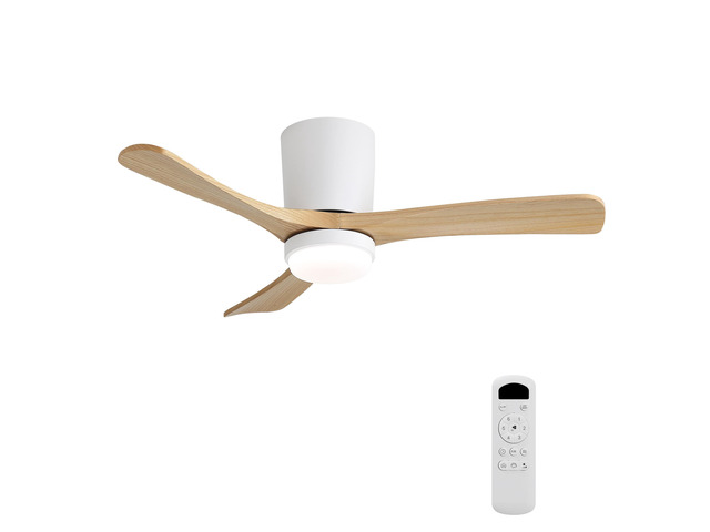 42-Inch Matte White Ceiling Fan with DC Motor, Dimmable LED Light, Timer & Memory for Living Room & Bedroom