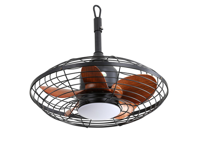 20 Inch Downrod Mount Ceiling Fan LED 18W 3CCT 5 ABS Blades DC Motor with Hanging and Hook for Outside Patios Pergola