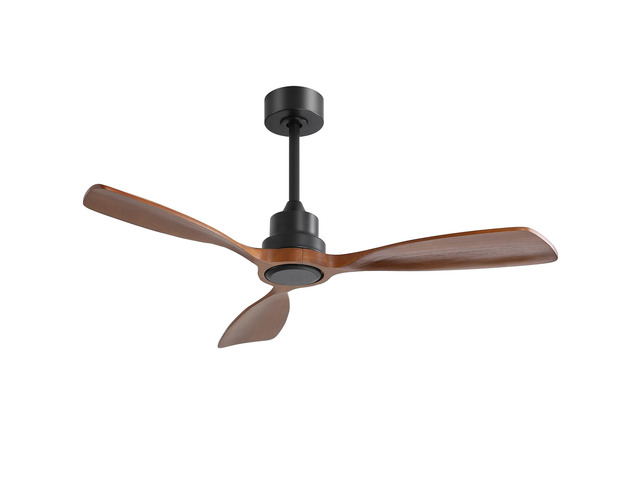 48 Inch Ceiling Fan Without Light, 3 Solid Wood Blades Outdoor Ceiling Fan 6-speed Reversible DC Motor for Living Room