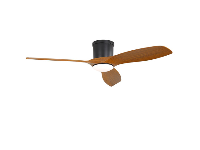 52 Inch Modern Flush Mount Ceiling Fan with LED Light 6 Wind Speeds ABS Fan Blades Reversible DC Motor
