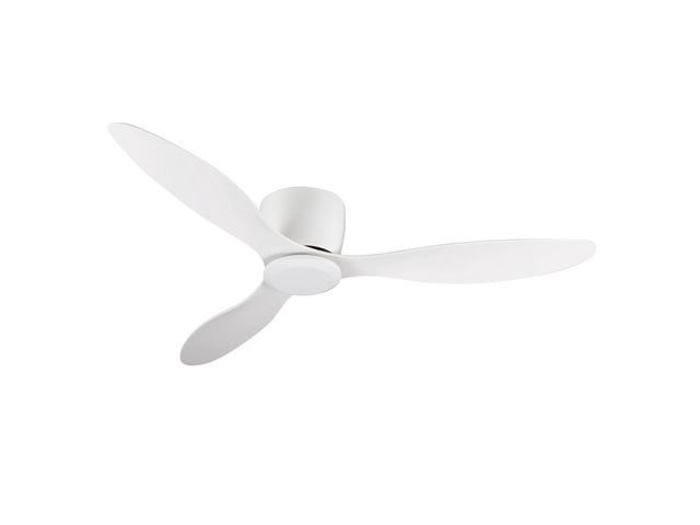 52' Flush Mount white Ceiling Fan without light, 3 Reversible Blades, with 6 Speeds Reversible DC Motor,Low Profile Ceiling Fan with no light for...