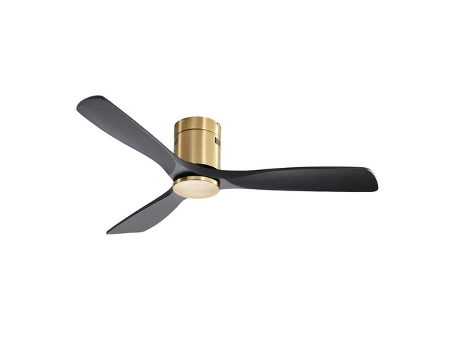 Indoor 52 Inch Ceiling Fan Without Light 3 Solid Wood Fan Blade Noiseless Reversible Dc Motor Remote Control For Living Room