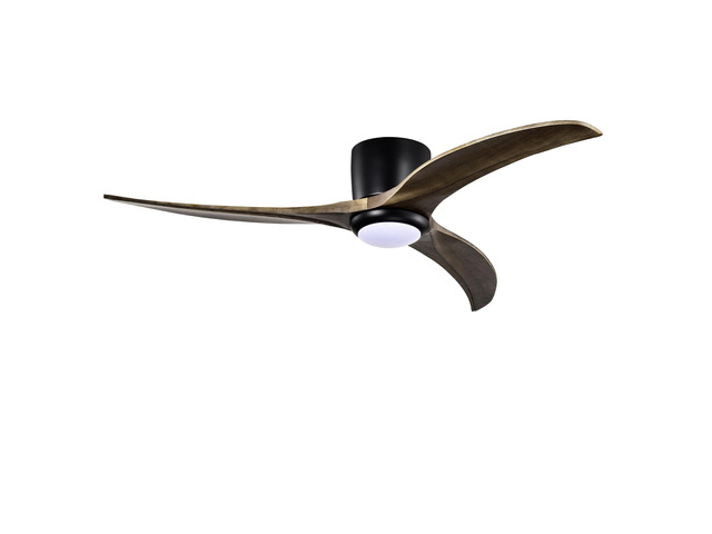 52' Flush Mount Solid Wood Blades Ceiling Fan with Lights Remote Control,Quiet DC Motor, 6 Speed,Reversible Ceiling Fan for Patio Living Room,...