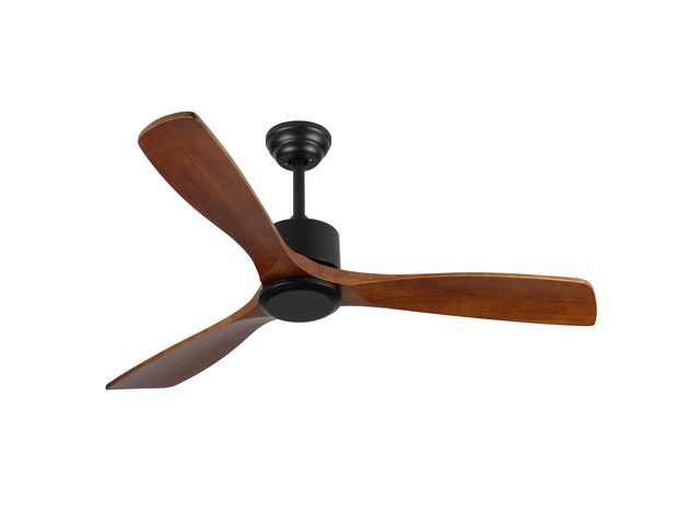 52' Wood Ceiling Fan NO light, 3 Reversible Blades, with 6 Speeds Reversible DC Motor,Low Profile Ceiling Fan with no light for Living Room Kitchen...