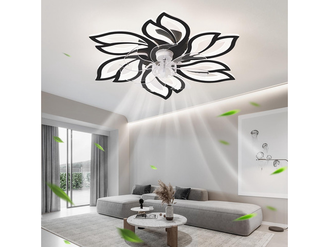 25.5In Ceiling Fan with Lights, Remote Control 3 Color Temperatures,6 Gear wind Speed Fan Light