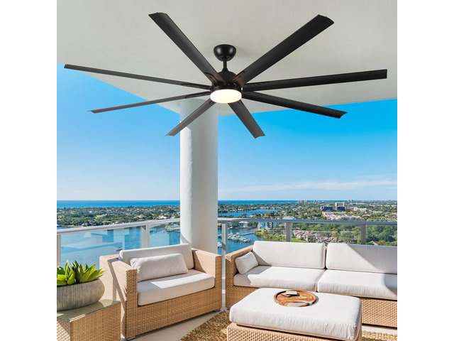84 In Super Large Black Ceiling Fan with Remote Control