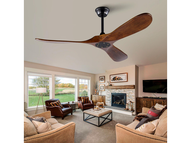 52' Ceiling Fan with Remote Control No Lights,Modern Reversible DC Motor Indoor Outdoor 3 Blades Ceiling Fans for Patio Bedroom Living...