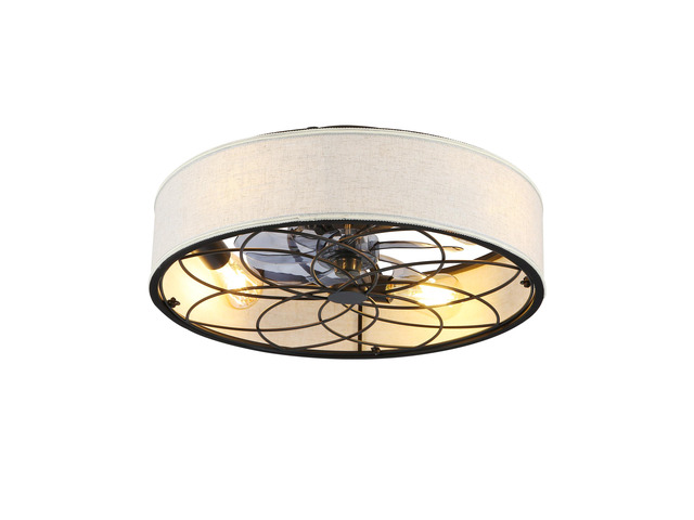 20' Low Profile Fabric Farmhouse Bladeless Ceiling fan With Remote Control,Low Profile Modern Enclosed Ceiling Fans with Reversible Motor For...