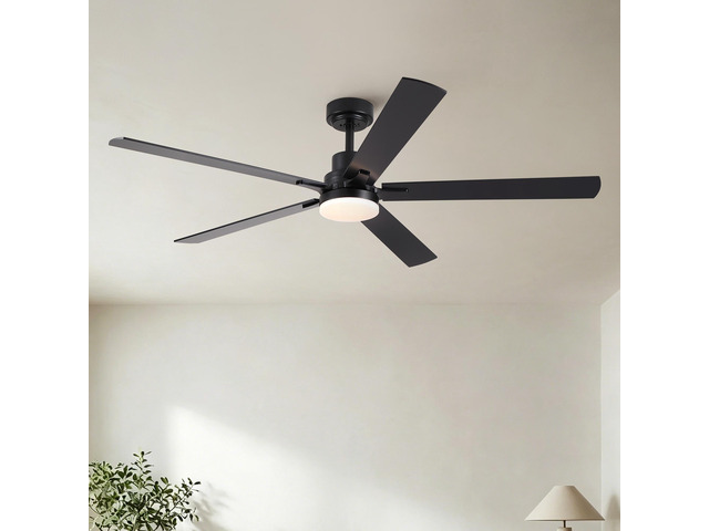 60' Ceiling Fan with Lights and Remote, Modern Farmhouse Ceiling Fan with Quiet DC Motor, 6 Speeds, Reversible Blades, Dimmable 3CCT LED Light,...