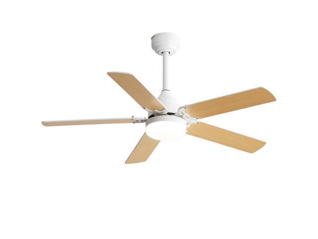 (Same as W882P164332) 42 Inch Modern Ceiling Fan With LED Light 5 Blades Remote Control Reversible DC Motor White